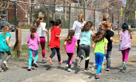 A Kids Run Ottawa run club on a regular run